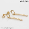 94523 Wholesale plain fancy women jewelry high quality simple design gold plated drop earrings